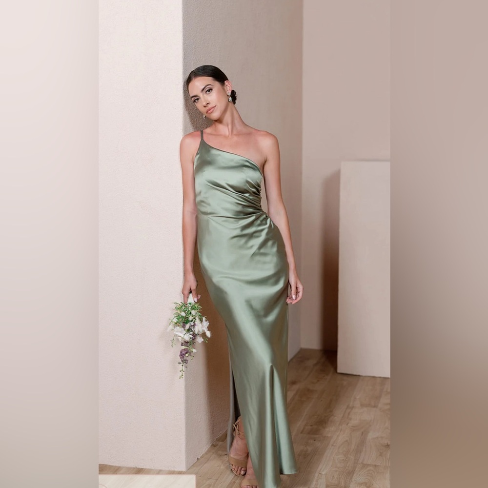 REVELRY SILVER SAGE JADE BRIDESMAID DRESS SIZE 0
